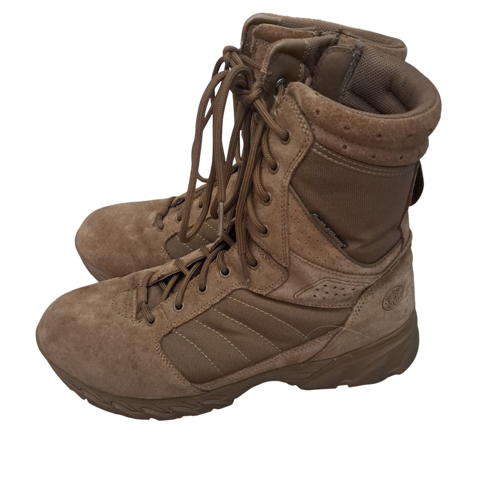 Smith & Wesson Tactical Boots Mens 12.5W Tan Breach 2.0 9" Side Zip Military